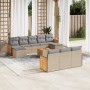 11-teiliges Gartensofa-Set mit beigen synthetischen Rattankissen von , Gartensets - Ref: Foro24-3260505, Preis: 757,99 €, Rab...