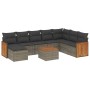 9-teiliges Gartenmöbel-Set und graue synthetische Rattankissen von , Gartensets - Ref: Foro24-3260338, Preis: 564,07 €, Rabat...