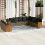 10-piece garden sofa set with gray synthetic rattan cushions by , Garden sets - Ref: Foro24-3260198, Price: 724,45 €, Discoun...