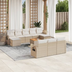 11-teiliges Gartensofa-Set mit beigen synthetischen Rattankissen von , Gartensets - Ref: Foro24-3257115, Preis: 825,99 €, Rab...