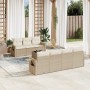 Gartensofa-Set mit beigen Kissen 8 Stück PE-Rattan von , Gartensets - Ref: Foro24-3252265, Preis: 672,12 €, Rabatt: %