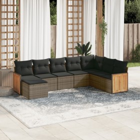 8-piece garden sofa set and gray synthetic rattan cushions by , Garden sets - Ref: Foro24-3260331, Price: 523,08 €, Discount: %