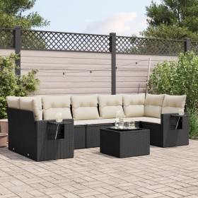 8-teiliges Gartensofa-Set und schwarze synthetische Rattankissen von , Gartensets - Ref: Foro24-3252273, Preis: 514,86 €, Rab...