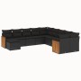 11-teiliges Gartensofa-Set und schwarze synthetische Rattankissen von , Gartensets - Ref: Foro24-3260648, Preis: 709,10 €, Ra...