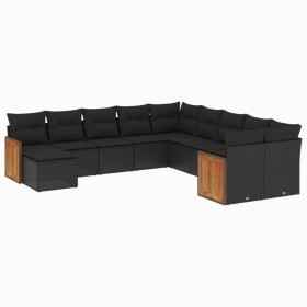 11-teiliges Gartensofa-Set und schwarze synthetische Rattankissen von , Gartensets - Ref: Foro24-3260648, Preis: 681,79 €, Ra...