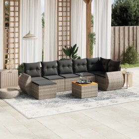 8-teiliges Gartensofa-Set und graue synthetische Rattankissen von , Gartensets - Ref: Foro24-3257446, Preis: 522,14 €, Rabatt: %