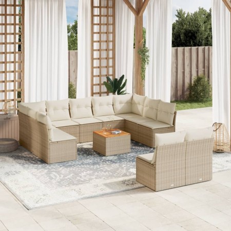 12-teiliges Gartensofa-Set und braune synthetische Rattankissen von , Gartensets - Ref: Foro24-3223888, Preis: 831,99 €, Raba...