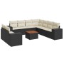 Set de sofás de jardín 10 pzas cojines ratán sintético negro de , Conjuntos de jardín - Ref: Foro24-3225510, Precio: 689,99 €...