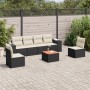 7-teiliges Garten-Essset und schwarze Kissen aus synthetischem Rattan von , Gartensets - Ref: Foro24-3225391, Preis: 421,25 €...