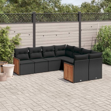 8-piece garden sofa set and black synthetic rattan cushions by , Garden sets - Ref: Foro24-3260634, Price: 545,99 €, Discount: %