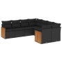 8-teiliges Gartensofa-Set und schwarze synthetische Rattankissen von , Gartensets - Ref: Foro24-3260634, Preis: 558,83 €, Rab...