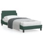 Estructura cama con cabecero terciopelo verde oscuro 90x200 cm de , Camas y somieres - Ref: Foro24-373115, Precio: 129,76 €, ...