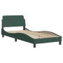 Estructura cama con cabecero terciopelo verde oscuro 90x200 cm de , Camas y somieres - Ref: Foro24-373115, Precio: 129,76 €, ...