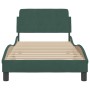 Estructura cama con cabecero terciopelo verde oscuro 90x200 cm de , Camas y somieres - Ref: Foro24-373115, Precio: 129,76 €, ...