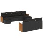 Gartensofa-Set 10-teilig mit schwarzen synthetischen Rattankissen von , Gartensets - Ref: Foro24-3260494, Preis: 651,78 €, Ra...