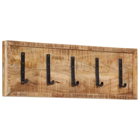 Wall coat rack with 5 hooks solid mango wood by , Hat and coat racks - Ref: Foro24-358953, Price: 35,02 €, Discount: %