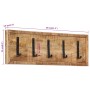 Wall coat rack with 5 hooks solid mango wood by , Hat and coat racks - Ref: Foro24-358953, Price: 35,02 €, Discount: %