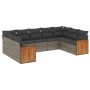 9-teiliges Gartenmöbel-Set und graue synthetische Rattankissen von , Gartensets - Ref: Foro24-3260359, Preis: 594,99 €, Rabat...