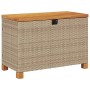 Caja de almacenaje jardín madera acacia ratán beige 80x40x48 cm de , Cajas de almacenaje para exteriores - Ref: Foro24-366284...