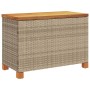 Caja de almacenaje jardín madera acacia ratán beige 80x40x48 cm de , Cajas de almacenaje para exteriores - Ref: Foro24-366284...