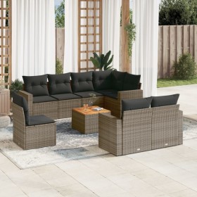 9-teiliges Gartenmöbel-Set und graue synthetische Rattankissen von , Gartensets - Ref: Foro24-3224219, Preis: 619,99 €, Rabat...