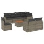 Set de muebles de jardín 9 pzas y cojines ratán sintético gris de , Conjuntos de jardín - Ref: Foro24-3224219, Precio: 619,99...