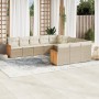 11-teiliges Gartensofa-Set mit beigen synthetischen Rattankissen von , Gartensets - Ref: Foro24-3260511, Preis: 907,80 €, Rab...