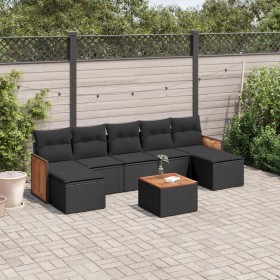 8-teiliges Gartensofa-Set und schwarze synthetische Rattankissen von , Gartensets - Ref: Foro24-3260319, Preis: 476,43 €, Rab...