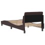 Estructura de cama con cabecero de tela marrón oscuro 90x200 cm de , Camas y somieres - Ref: Foro24-373108, Precio: 107,99 €,...