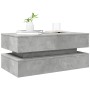 Mesa de centro con luces LED gris hormigón 90x50x40 cm de , Mesas de centro - Ref: Foro24-839864, Precio: 101,60 €, Descuento: %