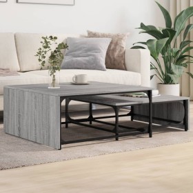 Stapelbare Couchtische 2 Stück aus Holz und grauem Metall Sonoma von , Couchtisch - Ref: Foro24-845334, Preis: 83,99 €, Rabat...