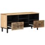 Solid mango wood TV cabinet 100x33x46 cm by , TV Furniture - Ref: Foro24-358230, Price: 127,99 €, Discount: %