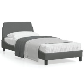 Estructura de cama con cabecero de tela gris oscuro 80x200 cm de , Camas y somieres - Ref: Foro24-373066, Precio: 105,99 €, D...