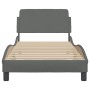 Estructura de cama con cabecero de tela gris oscuro 80x200 cm de , Camas y somieres - Ref: Foro24-373066, Precio: 105,83 €, D...