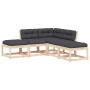 5-piece garden sofa set with solid pine wood cushions by , Garden sets - Ref: Foro24-3216965, Price: 403,99 €, Discount: %