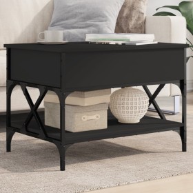 Engineered wood and black metal coffee table 70x50x50 cm by , Coffee table - Ref: Foro24-845351, Price: 69,99 €, Discount: %