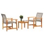 3-teiliges Bistro-Set aus grauem PE-Rattan und Akazienholz von , Modulare Sofas für den Außenbereich - Ref: Foro24-367602, Pr...