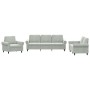 Sofagarnitur mit Kissen, 3-teilig, hellgrauer Samt von , Sofas - Ref: Foro24-3202170, Preis: 683,99 €, Rabatt: %