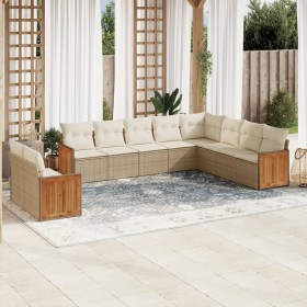 Garden sofa set with beige cushions, 10 pieces, made of synthetic rattan. by , Garden sets - Ref: Foro24-3260196, Price: 841,...