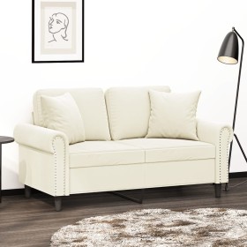 2-Sitzer-Sofa mit cremefarbenen Samtkissen, 120 cm von , Sofas - Ref: Foro24-3200943, Preis: 239,99 €, Rabatt: %