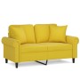 Sofá de 2 plazas con cojines terciopelo amarillo 120 cm de , Sofás - Ref: Foro24-3200941, Precio: 260,36 €, Descuento: %