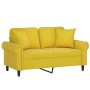 Sofá de 2 plazas con cojines terciopelo amarillo 120 cm de , Sofás - Ref: Foro24-3200941, Precio: 260,36 €, Descuento: %