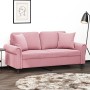 Sofá de 2 plazas con cojines terciopelo rosa 140 cm de , Sofás - Ref: Foro24-3200948, Precio: 251,46 €, Descuento: %