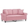 2-seater sofa with pink velvet cushions 140 cm by , Sofas - Ref: Foro24-3200948, Price: 251,46 €, Discount: %