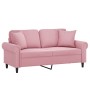 Sofá de 2 plazas con cojines terciopelo rosa 140 cm de , Sofás - Ref: Foro24-3200948, Precio: 250,99 €, Descuento: %