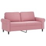 Sofá de 2 plazas con cojines terciopelo rosa 140 cm de , Sofás - Ref: Foro24-3200948, Precio: 250,99 €, Descuento: %