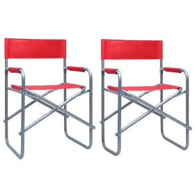 Director's chairs 2 units red steel by , Garden chairs - Ref: Foro24-47919, Price: 93,99 €, Discount: %