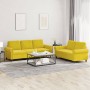 Yellow velvet 2-piece sofa set with cushions by , Sofas - Ref: Foro24-3202256, Price: 542,02 €, Discount: %