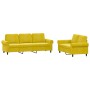 Yellow velvet 2-piece sofa set with cushions by , Sofas - Ref: Foro24-3202256, Price: 542,02 €, Discount: %