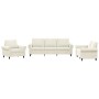 Cream velvet 3-piece sofa set with cushions by , Sofas - Ref: Foro24-3202178, Price: 681,68 €, Discount: %